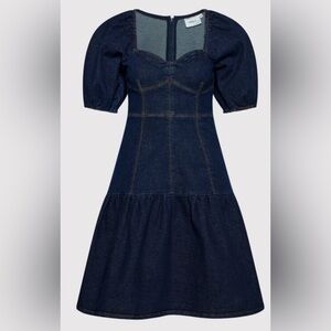 FINLEYGZ DRESS denim dress GESTUZ puff sleeves ￼